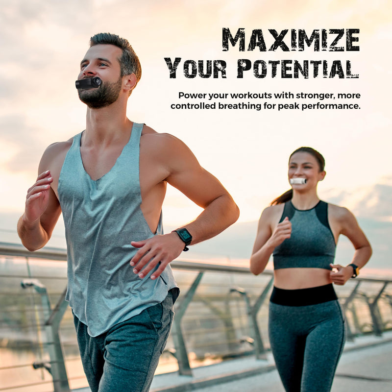 [Australia] - Breathing Trainer | Premium Silicone Trainer | Boost Breathing Patterns | Adjustable Resistance Levels | Compact, Portable, and Easy to Maintain (Black) 