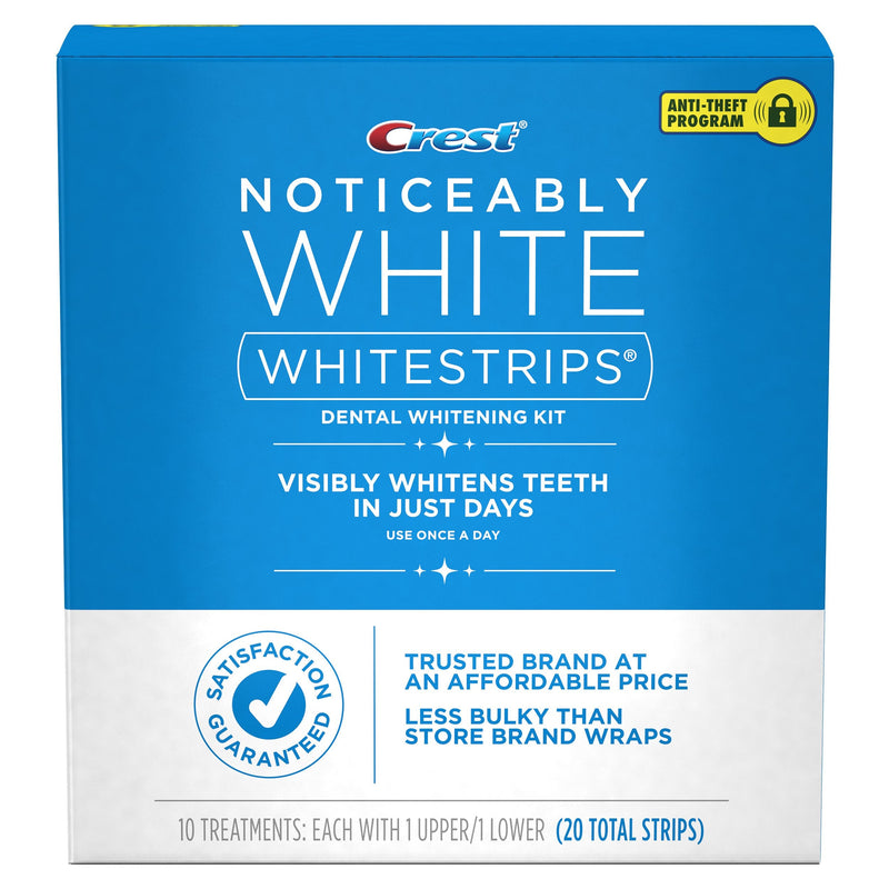 Crest 3D Whitestrips, Noticeably White, Teeth Whitening Strip Kit, 20 Strips (10 Count Pack)