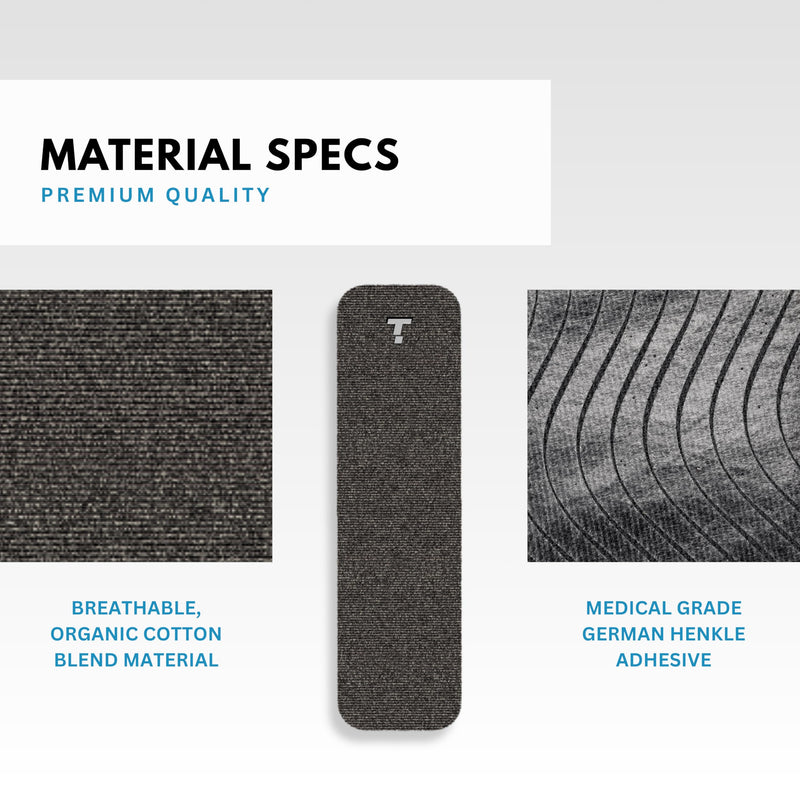 Plantar Fasciitis Tape, 20 Applications - Precut Kinesiology Tape Strips for Foot Soreness Relief - Also Great for Shin Splints - Includes 20 2x10" Strips & 40 2x5" Strips (Black, 20 Count) Black