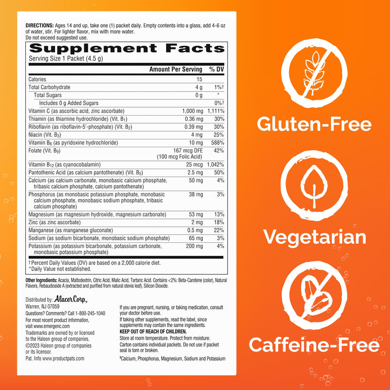 Emergen-C Vitamin C 1000mg Immune Support, Raspberry Lemonade, 36 Packets | Zero Sugar, B Vitamins for Energy, Zinc and Manganese, Electrolytes, Stevia Sweetened, Caffeine Free 6.1 Ounce (Pack of 1)
