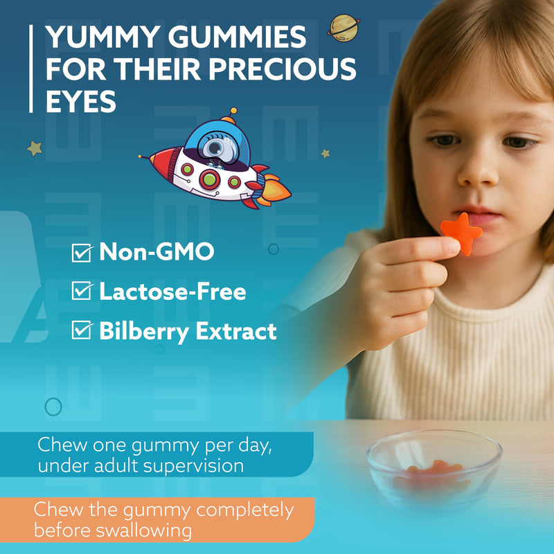 Macusan® Eye Health Gummies for Kids & Teens – Vision Support & Blue Light Protection with Omega-3, Lutein & Essential Vitamins – Sugar-Free, Berry Flavor – 30 Gummies