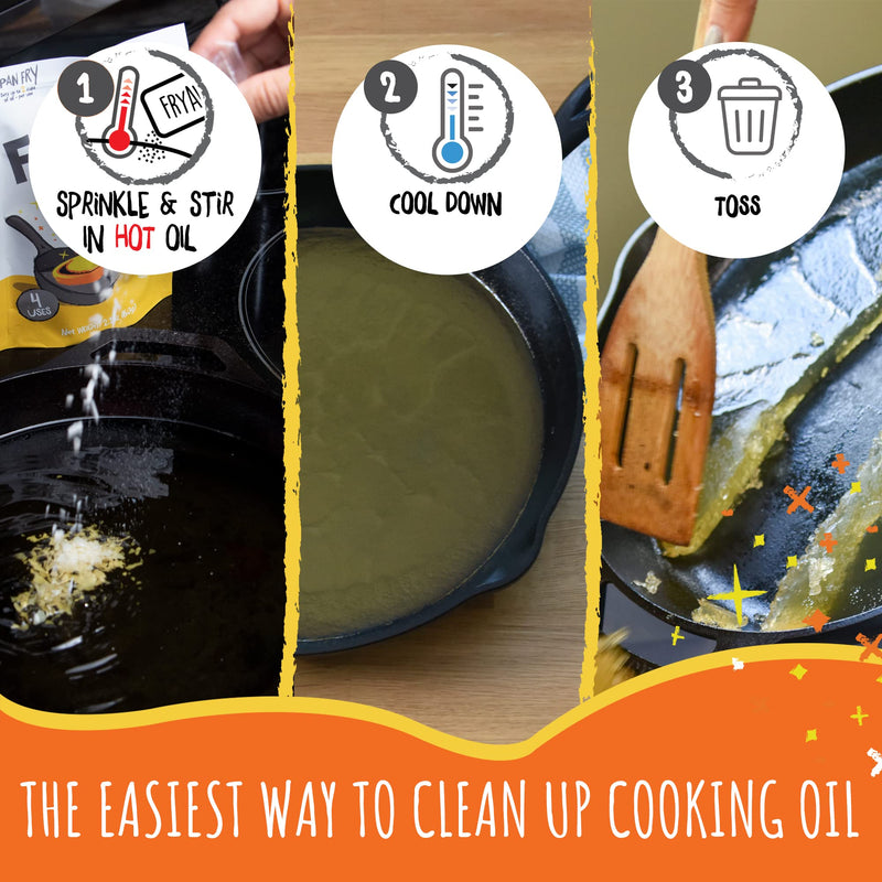 [Australia] - FryAway Deep Fry Cooking Oil Solidifier, Solidifies up to 16 Cups - Plant-Based Cooking Oil Solidifier Powder 