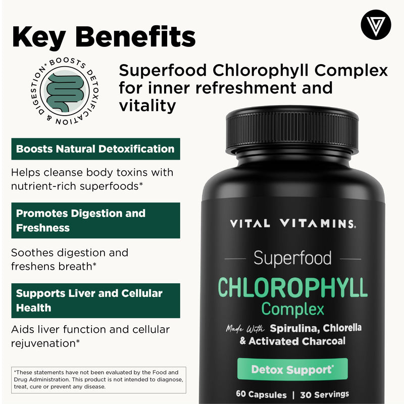 Vital Vitamins Multi Collagen Complex Plus + Chlorophyll Complex Capsules