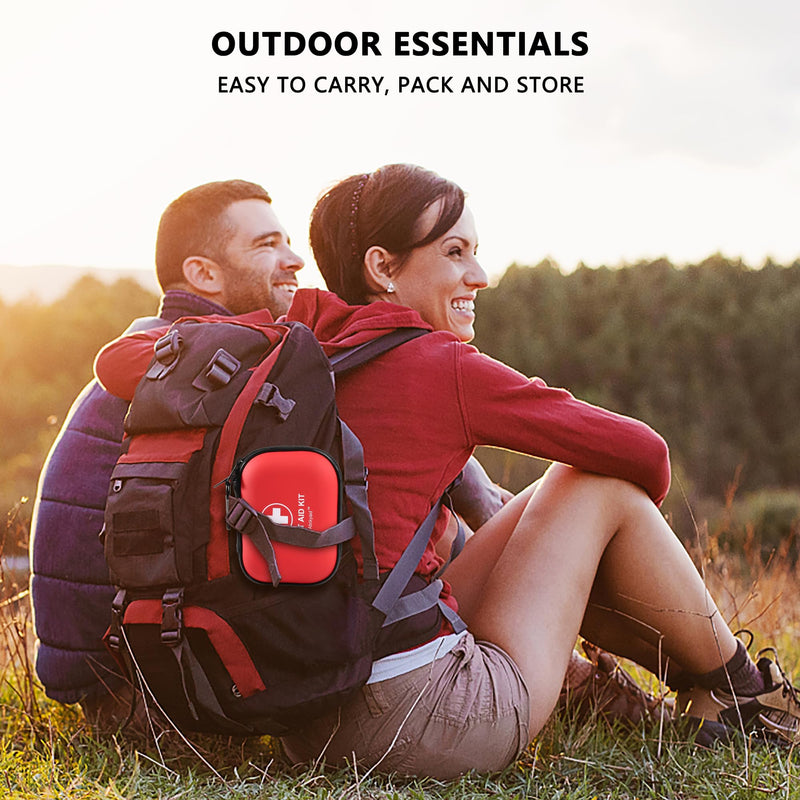 [Australia] - Mini First Aid Kit - 120 Piece Small Waterproof Hard Shell Medical Kit for Car, Home, Office, Travel, Camping, Sports, Outdoor, School - Emergency First Aid Supplies and Survival Kit 