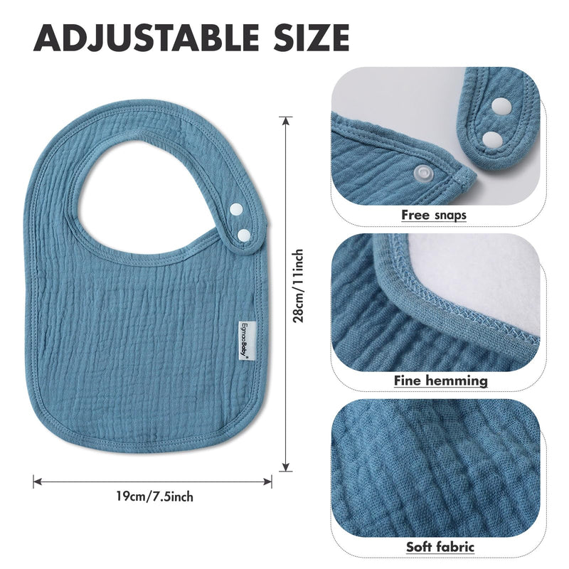[Australia] - Muslin Bibs for Baby Boys Girls,Organic Muslin Baby Bib for Drooling and Teething,Soft Bandana Drool Bibs 5 Pack Haze 