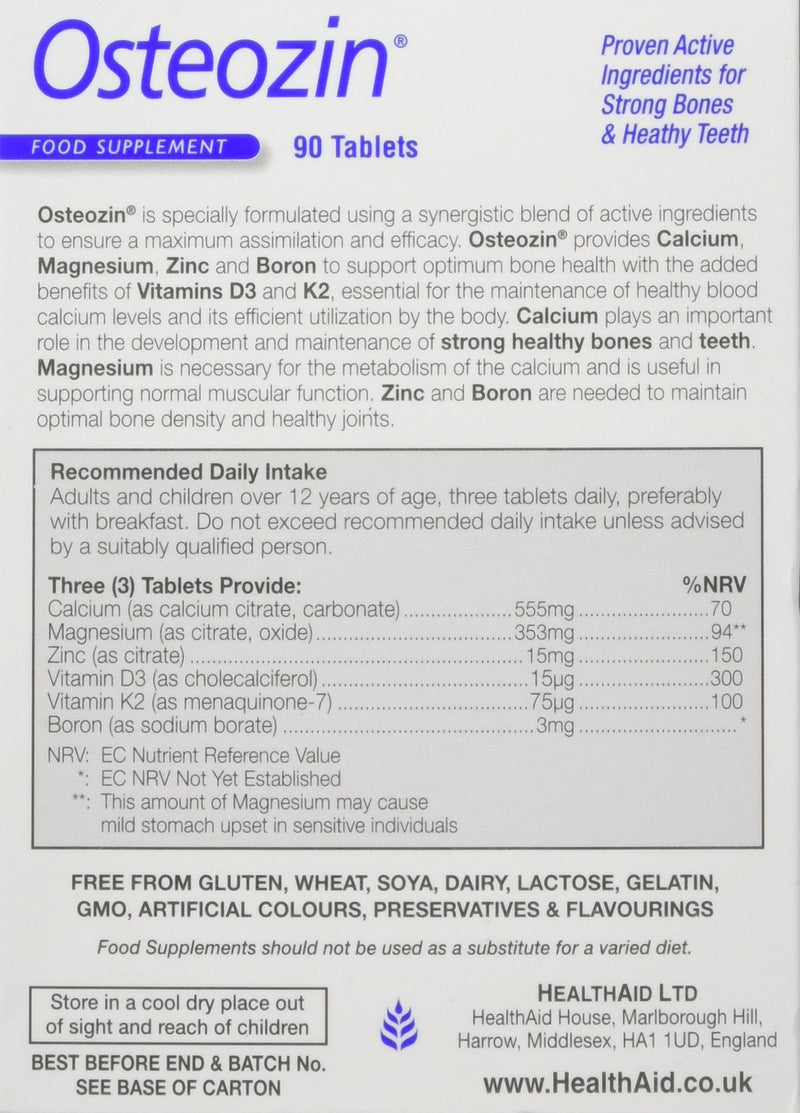 HealthAid Osteozin Vegetarian - 90 Tablets