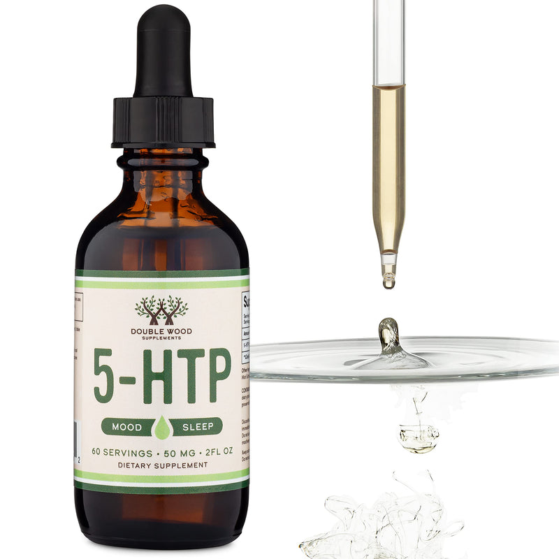 [Australia] - 5HTP Liquid Drops - More Absorbable and Effective Than 5 HTP Capsules (60 Servings of 50mg 99%+ 5-HTP) Serotonin Supplement for Mood, Sleep, and Relaxation by Double Wood 