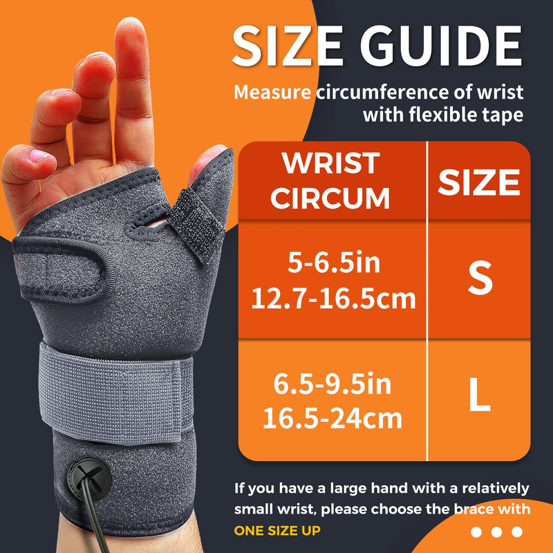 [Australia] - Electric Thumb & Wrist Heating Pad for Hand Arthritis with 3 Heat & 5 Timer Settings, Heated Wrist Wrap for Carpal Tunnel Syndromes, Tendonitis Left/Right Hand Pain Relief(S) Gray S 