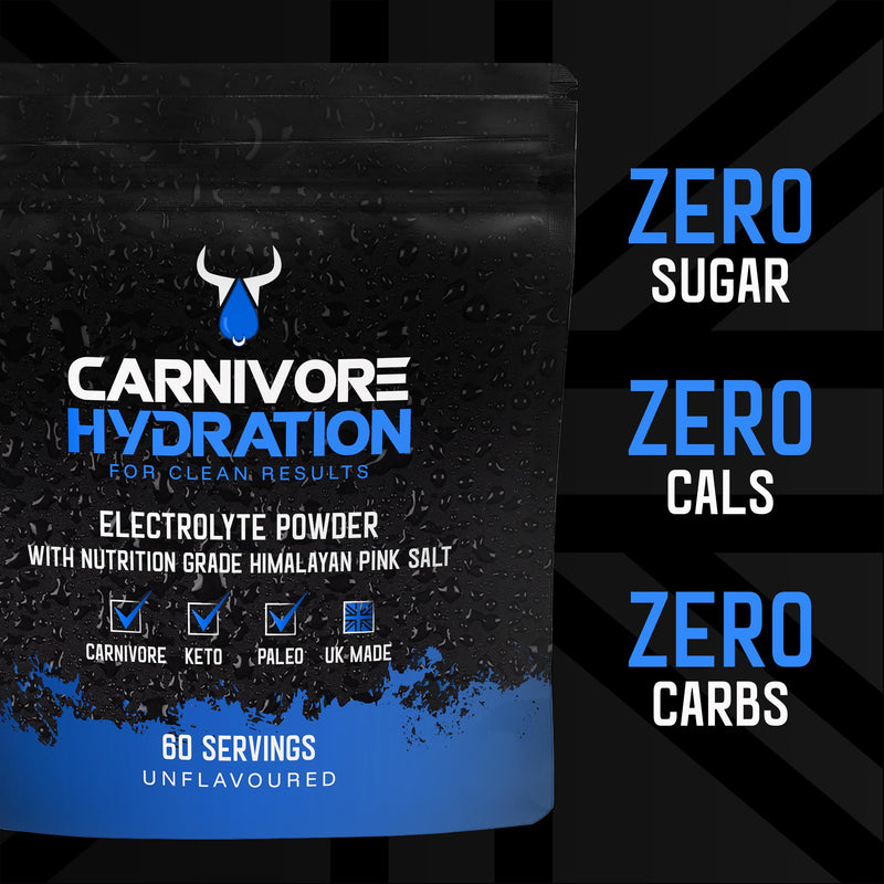 Unflavoured Electrolytes Powder - Sugar Free Electrolytes, Zero Carb - Keto Diet, Fasting & Carnivore Diet - UK Made with Himalayan Pink Salt, Magnesium & Potassium