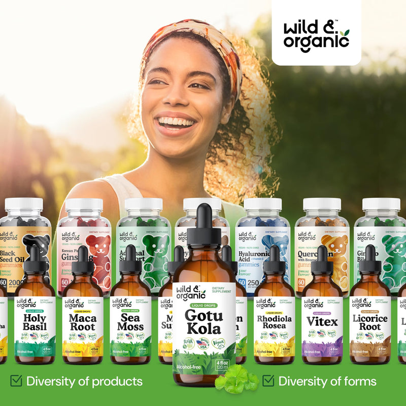 [Australia] - Wild & Organic Gotu Kola Extract Drops - Brain Support with Centella Asiatica Extract - Liquid Gotu Kola Supplement for Focus - Vegan, Sugar & Alcohol-Free Herb Tincture - 4 fl oz 4 Fl Oz (Pack of 1) 