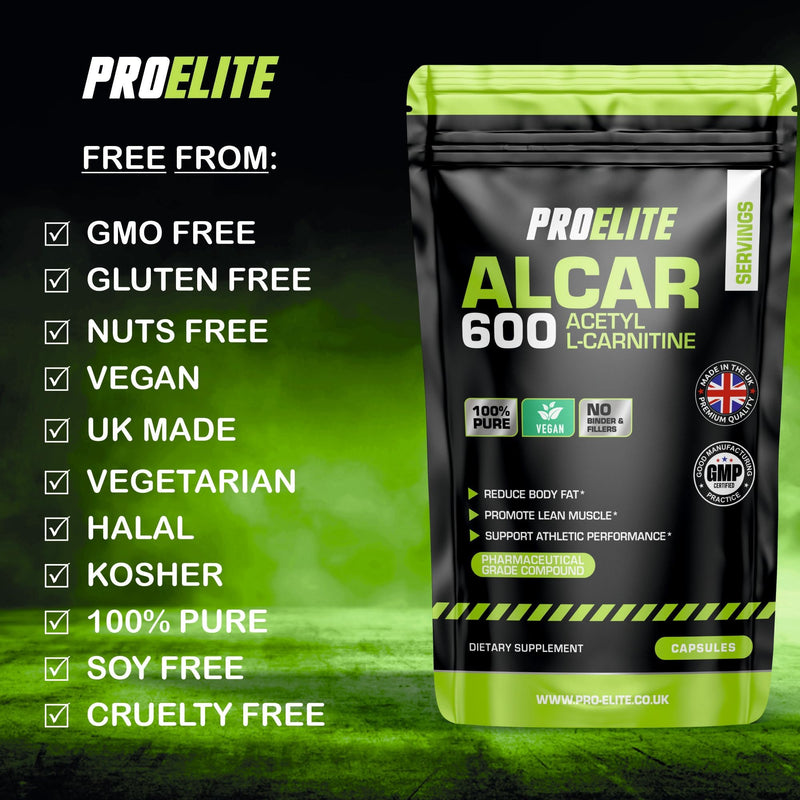 Acetyl L Carnitine Capsules - 1800mg Per Serving | 180 Capsules Vegan Pure Acetyl L-Carnitine Capsule Energy, Weight Loss Support, Fat Burner ALCAR NO Fillers & Binders - Made in UK by PROELITE 180 count (Pack of 1)
