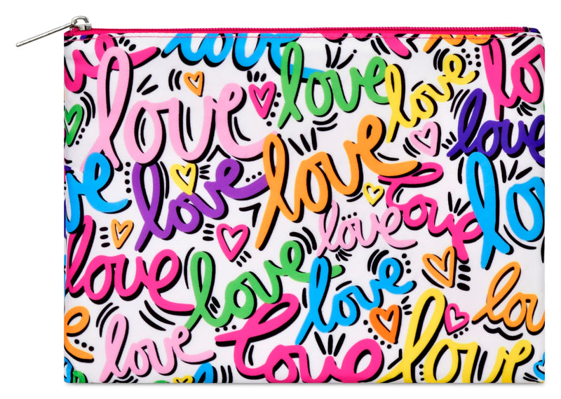iscream + Corey Paige 3-Piece Large, Medium and Small Bag Set for Toiletry and Cosmetic Storage and Travel - Love Letters