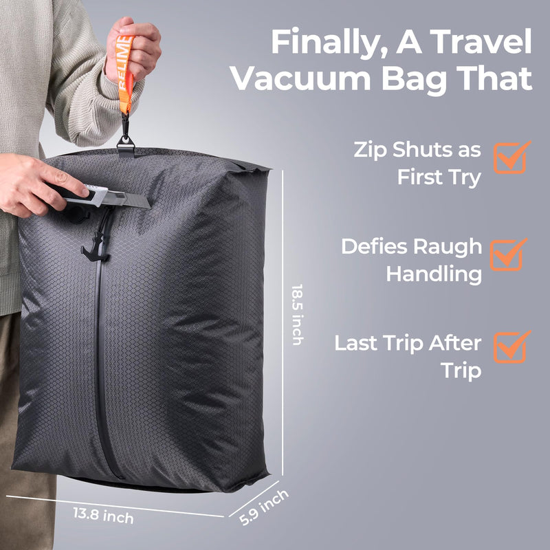 Relime Classic Series Vacuum Extra Bags for Travel Luggage(2 PC No Pump), Compression Bags for Carry On Suitcases and Backpack, Vacuum Seal Packing cube for Cloth Packing