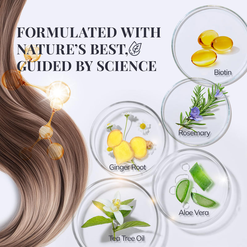 Biotin & Rosemary Shampoo for Hair Growth: Hair Loss Shampoo for Thinning Hair Infused with Natural Nutrient Rich Ingredients for Hair thickening Sulfate Free 10 fl oz Clear 10 Fl Oz (Pack of 1)