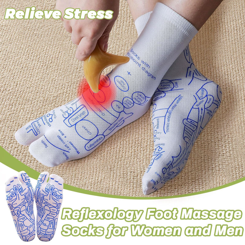 [Australia] - Reflexology Socks With Acupressure and Massage Tools - Large Size - Relieve Fatigue, Promote Blood Circulation, and Relaxation 