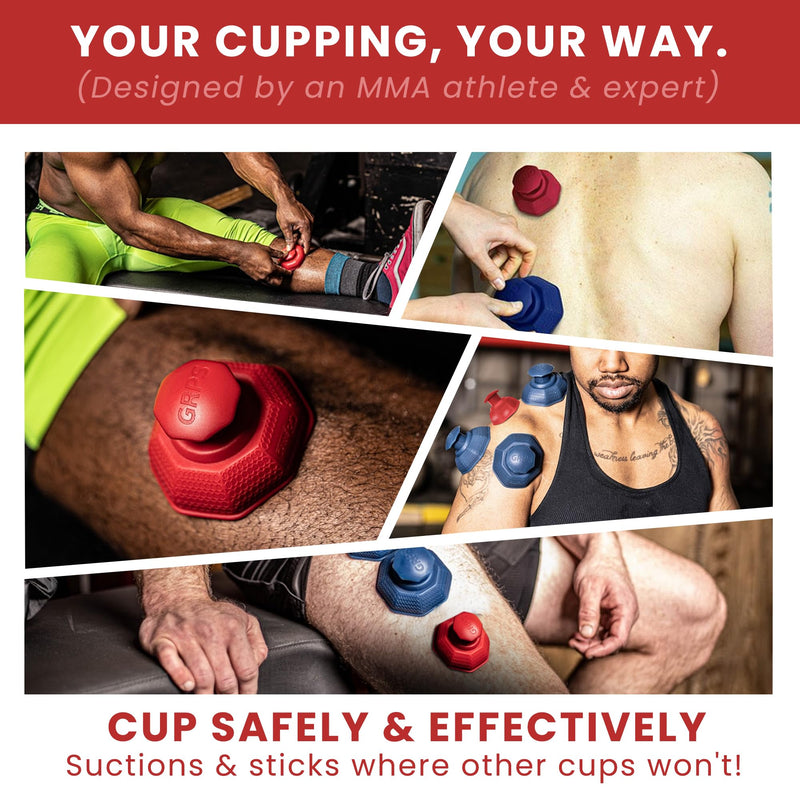 Cupping Therapy Set – Cupping Kit for Massage Therapy – Silicone Cups – Massage Cups – Smart Cupping for Fascia and Myofascial Release (Small, RED) Small