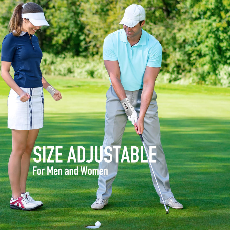 GAIARENA Golf Training Aid Wrist Hinge Trainer Brace, Effective Golf Swing Training Aids, Correct Wrist Angle Swing Posture & Develop Muscle Memory for Beginner【Patent Pending】 Gray [Left Handed Golfers] Medium