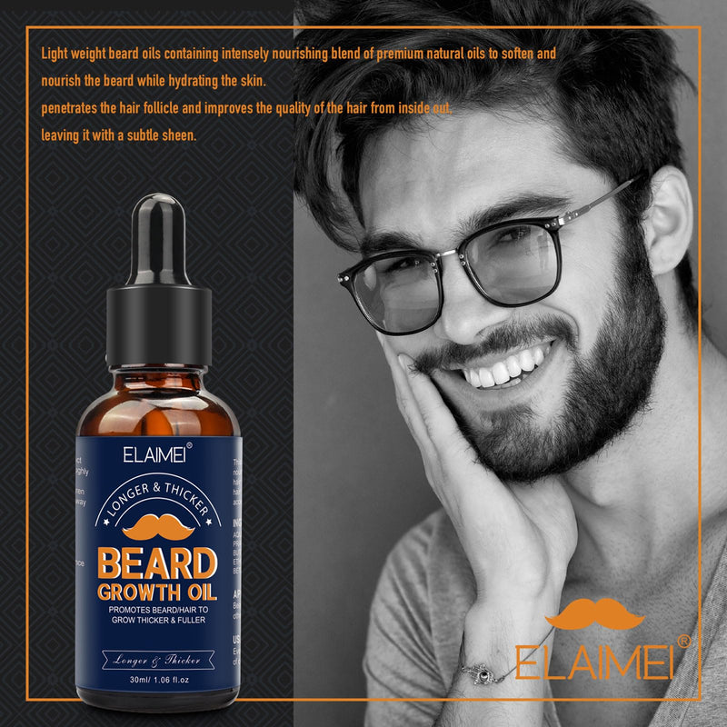[Australia] - JSBNQRMZ Beard Growth Set, 0.5 mm Dermaroller for Beard Growth, Beard Roller for Hair Growth for Men and Fathers, Care Tool, Stimulates Beard, Mustache and Hair Growth 