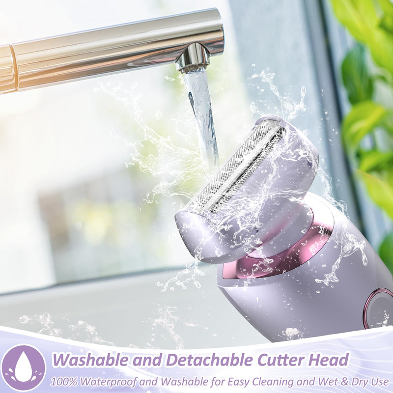 [Australia] - Electric Shaver for Women Legs - Electric Razors for Women Pubic Hair Underarm Arm Bikini Private Area, Portable Painless Lady Body Hair Trimmer Waterproof Wet or Dry, USB Rechargeable (Purple) Purple 
