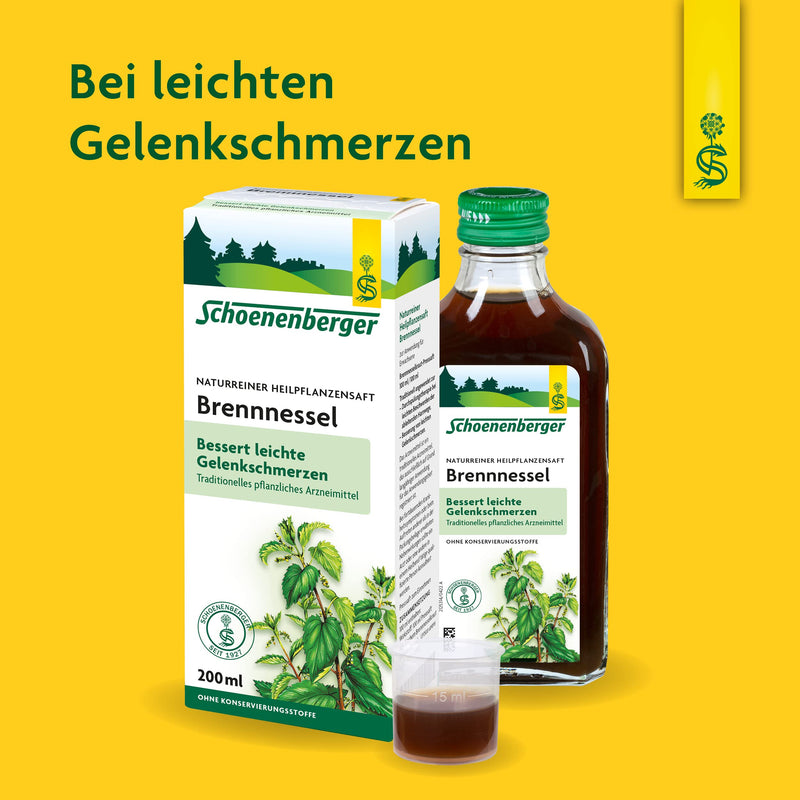 [Australia] - Schoenenberger - Nettle natural medicinal plant juice - 3x 200 ml glass bottle - over-the-counter medicine - for improving mild joint pain - organic 600 ml (pack of 1) 