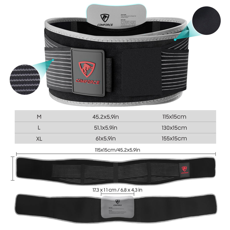 [Australia] - Women Sacroiliac Belt for Lower Back Pain Relief, Adjustable Hip Brace with Ice Pack, SI Joint Hip Belt for Postpartum Recovery & Lumbar Support (Fits Waist circumference 30-38 Inches) Black M 