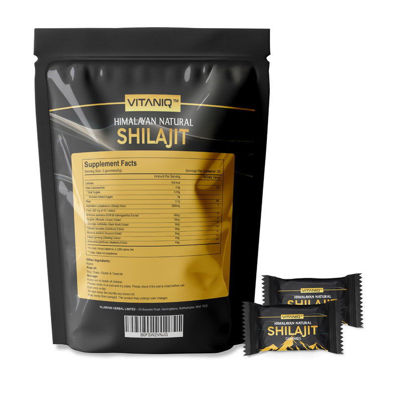 Premium Shilajit Gummies for Men & Women UK - Pure & Natural Himalayan Gold Shilajit Rich in Ashwagandha - Gokshura - Energy Boost & Immune Support - Gluten Free - 60 Gummies