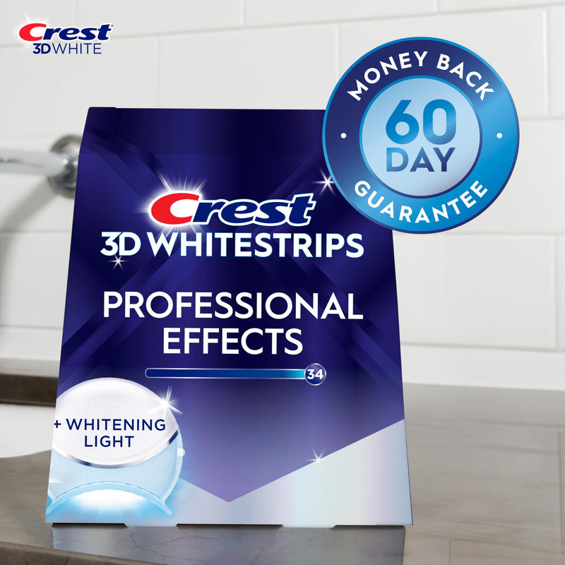 [Australia] - Crest 3D Whitestrips Professional Effects + LED Light – Teeth Whitening Kit, 1 Light + 20 Treatments, Each with 1 Upper/1Lower, 40 Strips – Crest 3DWhite Teeth Whitening Strips 