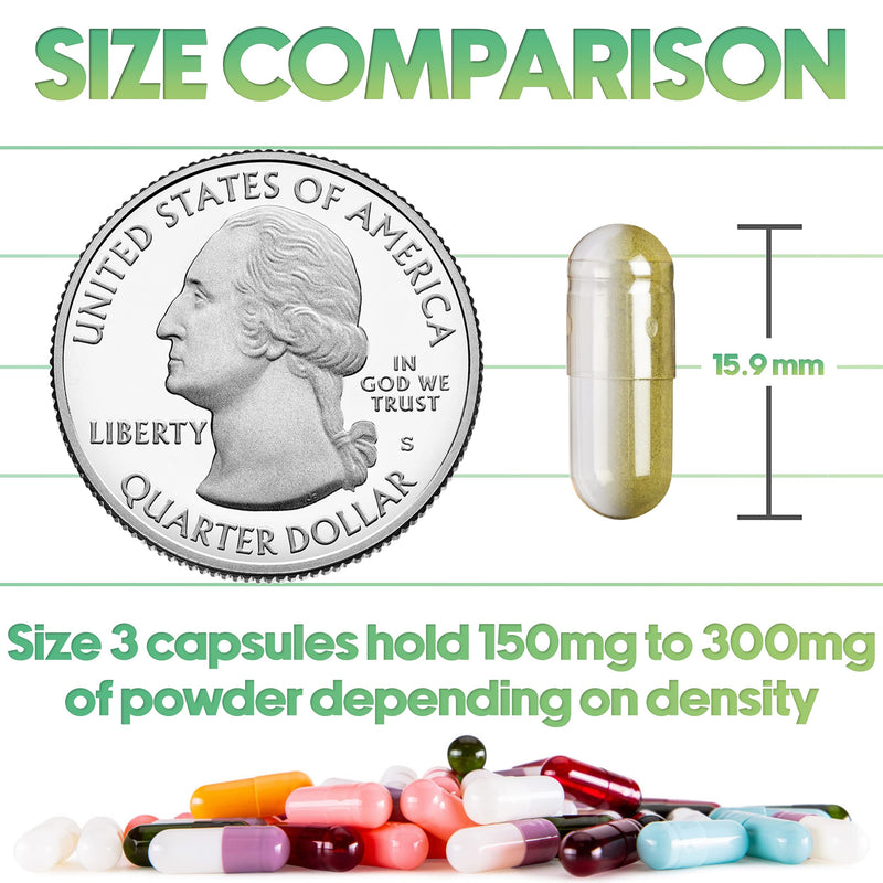 XPRS Nutra Size 3 Empty Capsules - 500 Count Empty Gelatin Capsules - Pills DIY Capsule Filling - Pure Bovine Pill Gel Caps Fillable Do-It-Yourself Vitamins and Supplements (Multi Color) 500 Count (Pack of 1) Multi Color
