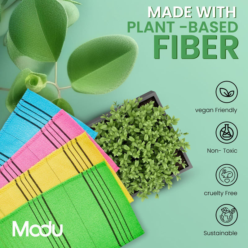 [Australia] - Modu 10 Pcs Korean Exfoliating Mitt Bath Washcloth 9.1 X 6 in-Asian Italy Towel (Large 10 Pcs Green) 10 Count (Pack of 1) 