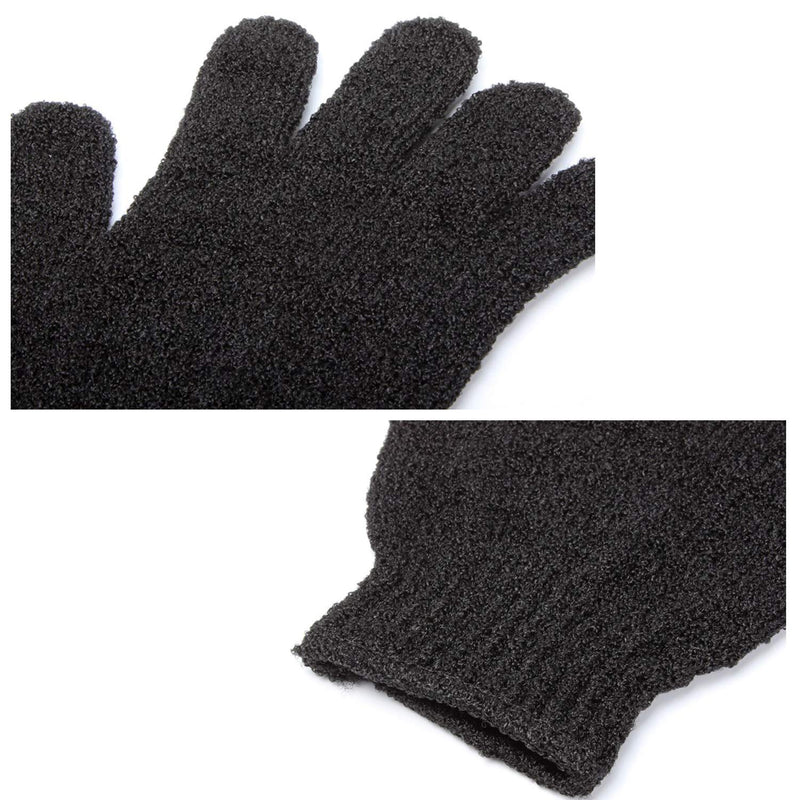 [Australia] - Rainmae Pack of 20 Exfoliating Gloves, Exfoliating Washing Gloves for Body and Face, Dead Skin Remover, Double-Sided Microfiber for Adults (Black) 