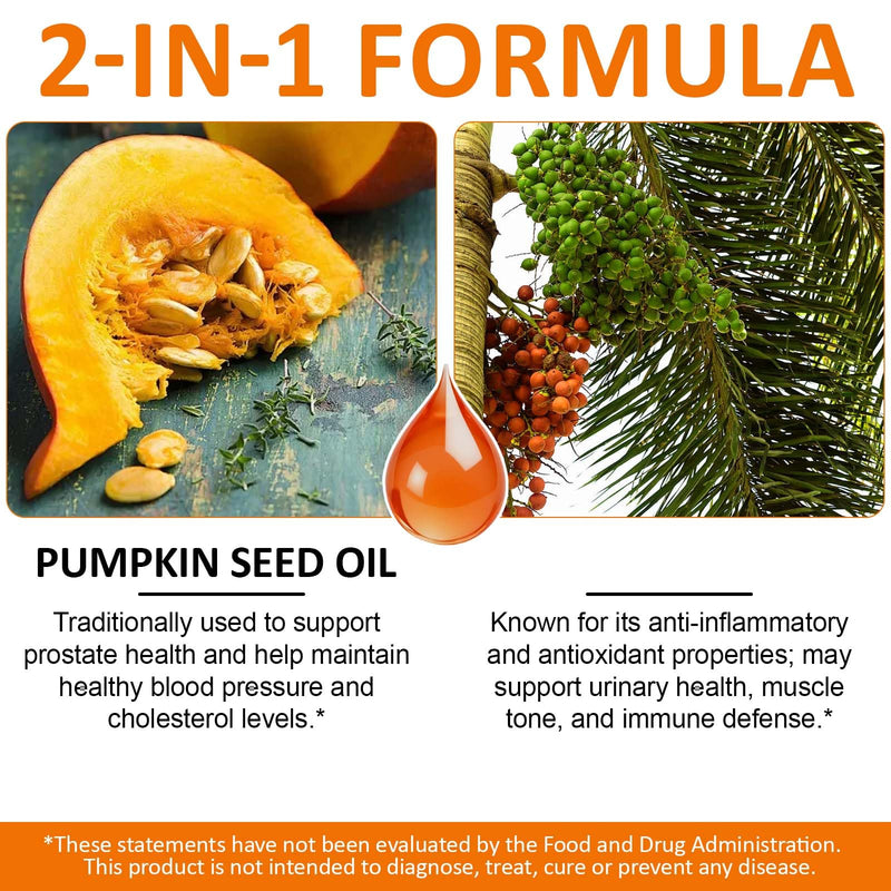 Pumpkin Seed Oil Capsules - 1000mg per Softgels, Cold Pressed & Efficient Absorption, Essential Fatty Acids & Phytosterols & Supports Hair Growth, Urinary, 300 Softgels 2bag. 300 count (Pack of 2)