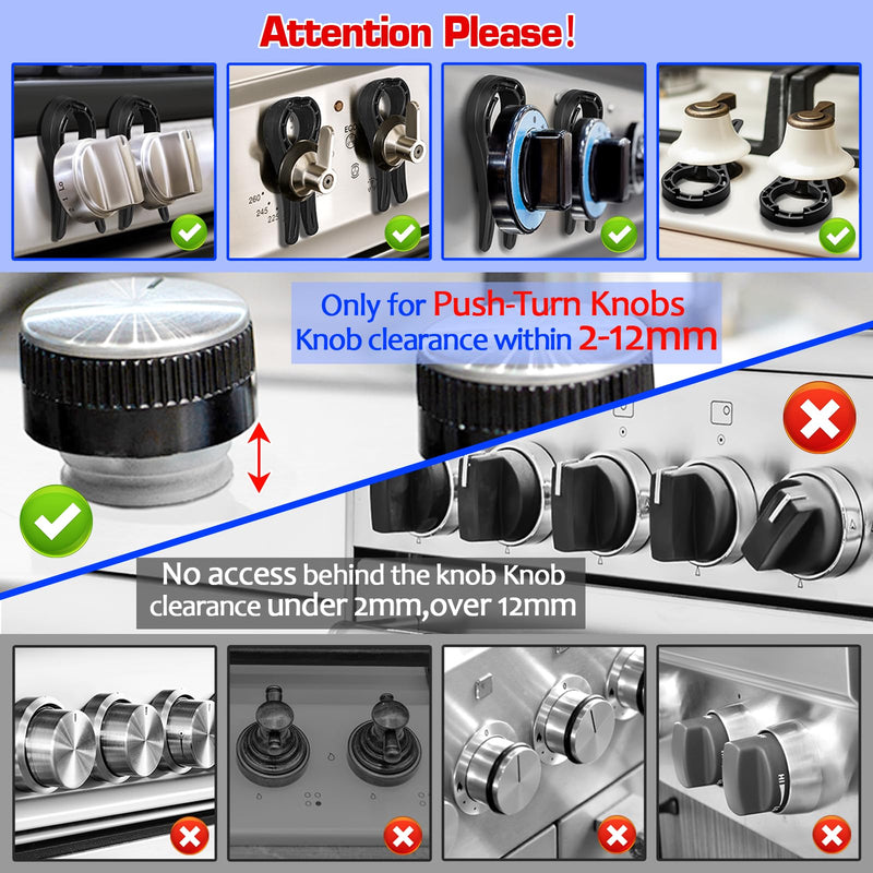 [Australia] - Gas Stove Knob Locks, Stove Knob Safety Covers for Child, Prevent Kids Pets from Turning on Stoves - Black-5 Pack 