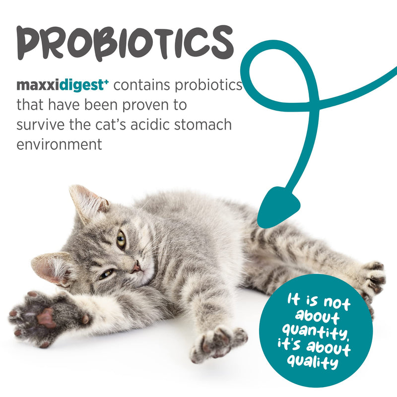 maxxidigest+ Probiotic & Prebiotic Powder Supplement - Digestive & Immune Support for Cats, 7oz 7 oz - PawsPlanet Australia