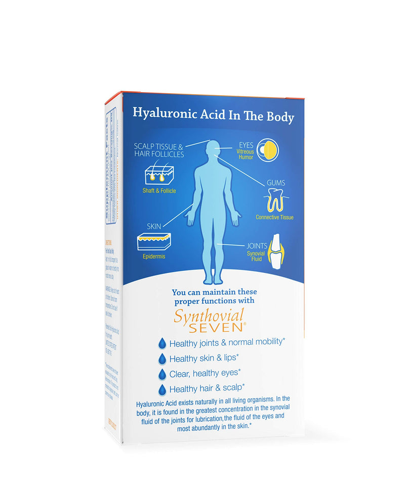 [Australia] - Hyalogic Synthovial Seven - Oral Hyaluronic Acid Supplement 1oz - Liquid HA Supports Skin, Joint, Eye, and Lip Hydration - Vegan, Gluten Free 1 Ounce Standard Packaging 
