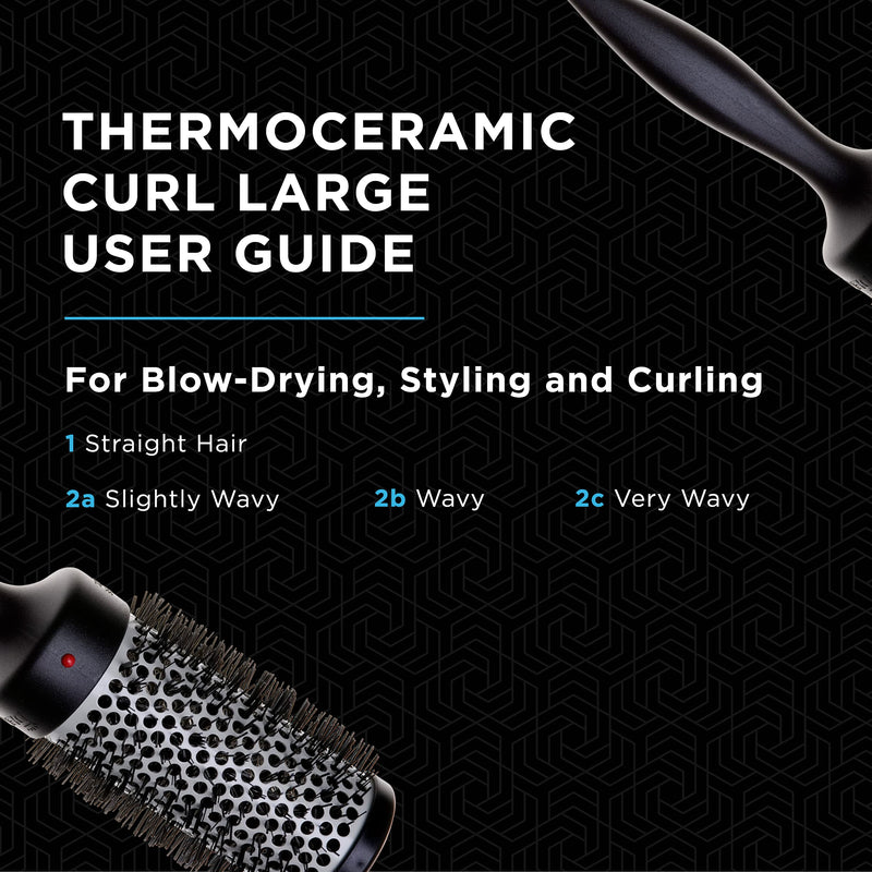Denman Thermo Ceramic Hourglass Hot Curl Brush - Hair Curling Brush for Blow-Drying, Straightening, Defined Curls, Volume & Root-Lift - Gray Large