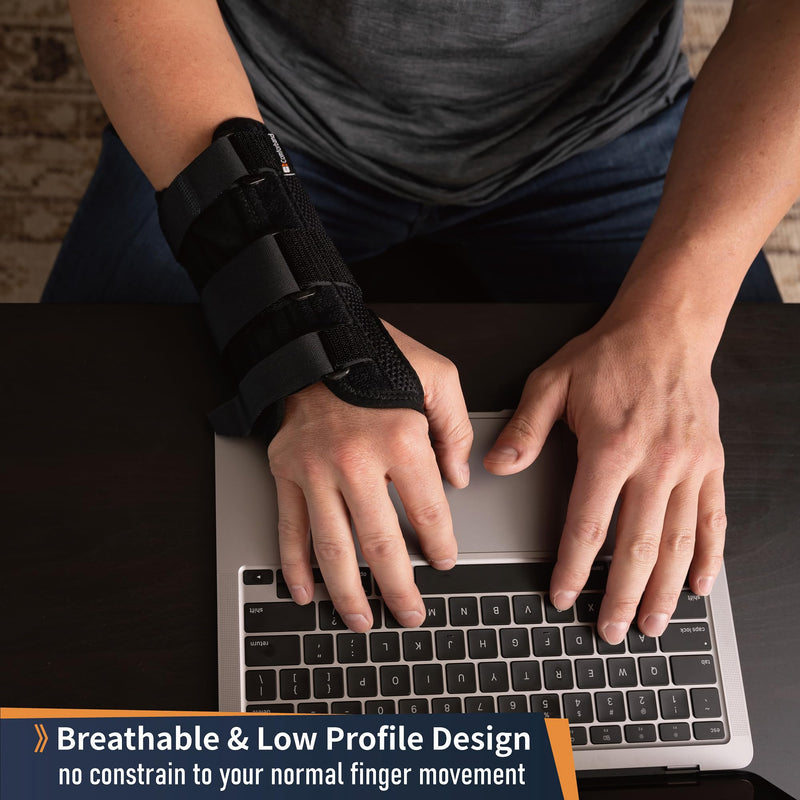 Deluxe 3-Strap Wrist Brace – Adjustable Support for Carpal Tunnel, Fractures, Tendonitis, and Post-Op Recovery – Lightweight, Breathable Design for Day and Night Use (S/M, Left hand) S/M
