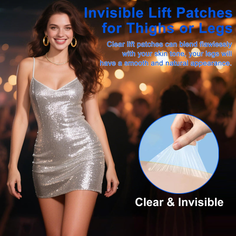 Invisible 6"x7" Legs & Thigh Lift Tapes 30 Pcs, Stretchable & Waterproof & Breathable & Comfortable Instalift Tape Lift and Glow Patches for Women and Girls to Lift Loose Skin Or Sagging Skin 6 x 7 Inch
