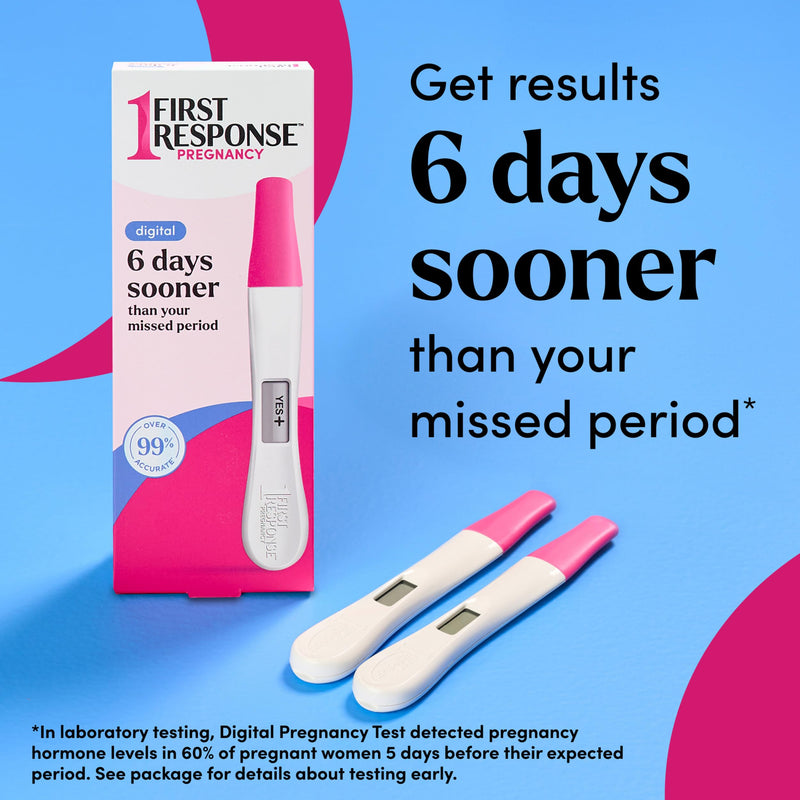 First Response Gold Digital Pregnancy Test | Test As Early As 6 Days*, Easy-to-Read Digital Results, Over 99% Accurate*, Answers In 3 Minutes, Trusted For 30 Years 1 1 Count (Pack of 1)