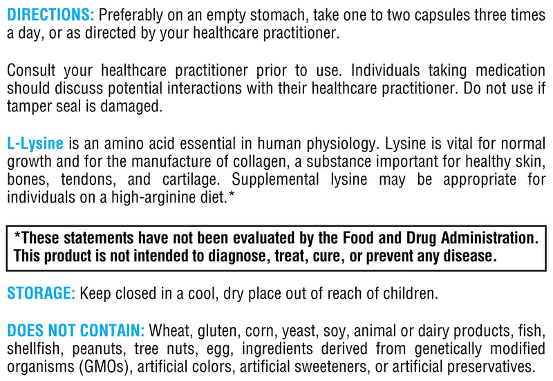 [Australia] - XYMOGEN L-Lysine 1000mg Capsules - Amino Acid Supplement to Support Synthesis of Collagen, Provides Balance to a High Intake of Arginine (90 Capsules) 