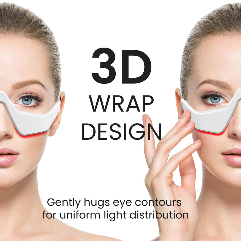 [Australia] - Under Eye Red Light Therapy Device, Red Light Therapy Glasses for Eyes Light-Weight Eye Massager for Reducing Dark Circles and Puffiness, Smoothing Fine Lines 