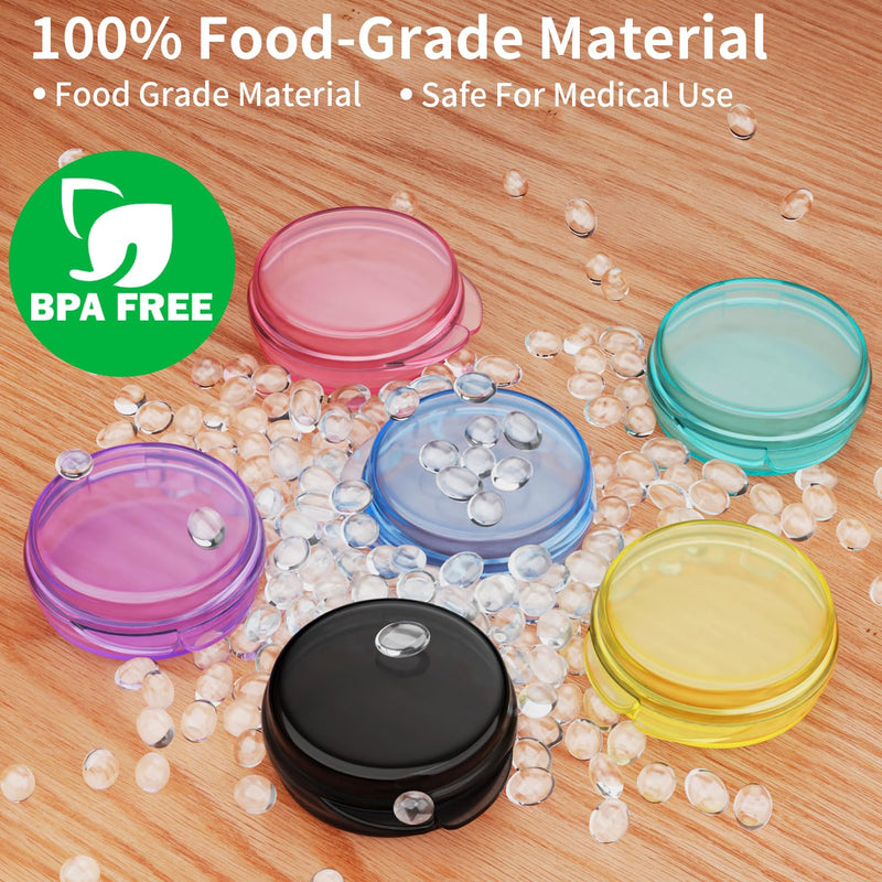Small Pill Case, 6 Pcs Pill Box for Purse Travel Pill Container Portable Daily Medicine Pill Organizer Travel Pill Case for Medication Fish Oil Vitamin Supplement