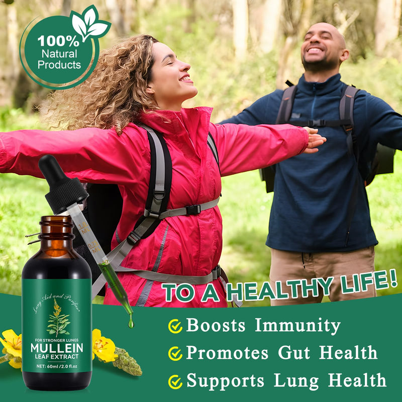 [Australia] - Mullein Drops for Lungs - Mullein Leaf Extract for Lungs, Chlorophyll Liquid Drops Supplement for Lung Cleanse, Natural Herbal 2 Fl Oz (Pack of 1) 