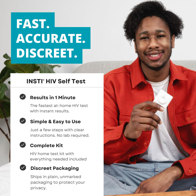 INSTI HIV Self Test - Rapid HIV Test Kit at Home | Blood-Based Home Testing | Results in 1 Minute