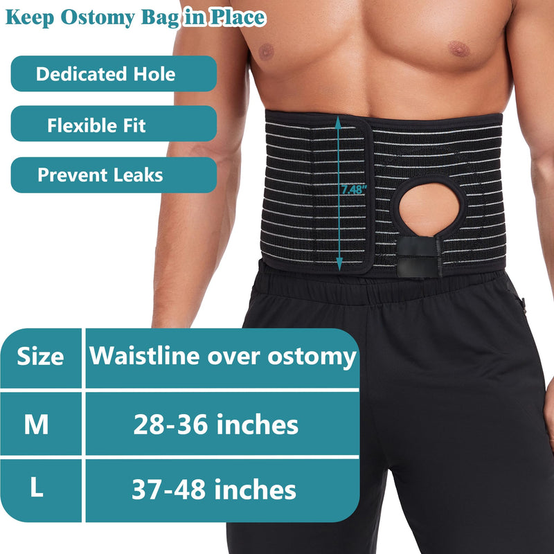 [Australia] - Adjustable Ostomy Belt for Men Women, Stoma Support Belt Covers with Hole/Opening for Ostomy Colostomy Ileostomy Urostomy Bag Holder, Abdominal Ostomy Hernia Binder Supplies After Surgery Medium 