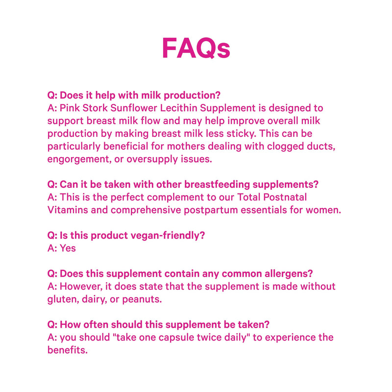 [Australia] - Pink Stork Sunflower Lecithin Supplement - 1200 mg for Clogged Milk Ducts - Breastfeeding Essentials for Postpartum Moms - Supports Breast Milk Flow - 60 Softgels 