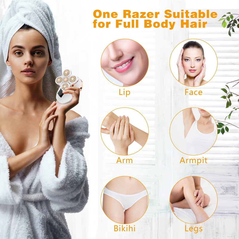 [Australia] - Electric Razors for Women, Women's Electric Shaver Kit for Legs, Bikini and Body Wet Dry Use, Facial Hair Removal, Cordless Trimmer for Womens Bikini Lady Grooming Sensitive Skin 