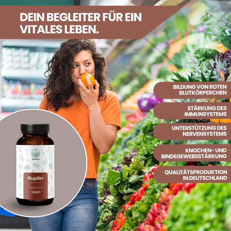 [Australia] - Copper tablets - 365 vegan tablets - 3 mg copper per daily dose - neutral in taste, high dosage, without unnecessary additives - from Germany 