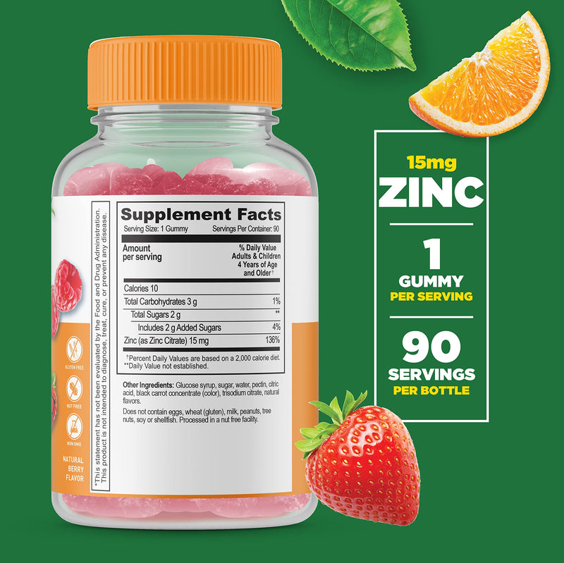 Lifeable Zinc Kids + Biotin Kids, Gummies Bundle - Great Tasting, Vitamin Supplement, Gluten Free, GMO Free, Chewable Gummy