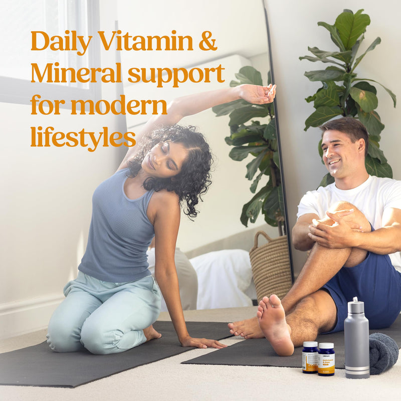 Multivitamin & Iron Tablets – Daily Vitamins & Minerals Supplement for Energy & Wellness – 90 Tablets – Made in UK