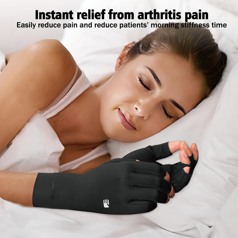 [Australia] - Arthritis Compression Gloves, Super Soft and Seamless Arthritis Gloves for Carpal Tunnel Pain Relief Gloves Medium Black 